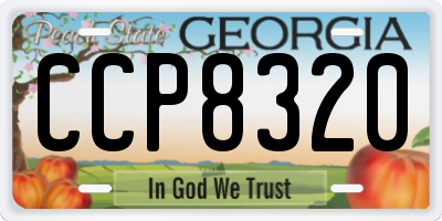 GA license plate CCP8320