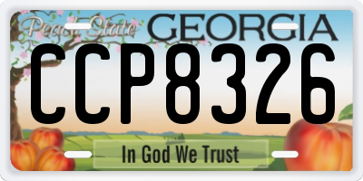 GA license plate CCP8326