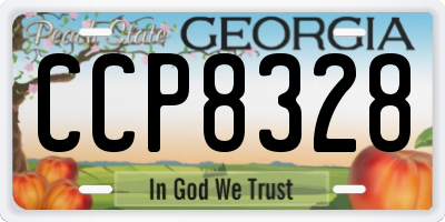 GA license plate CCP8328