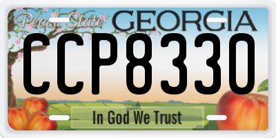 GA license plate CCP8330
