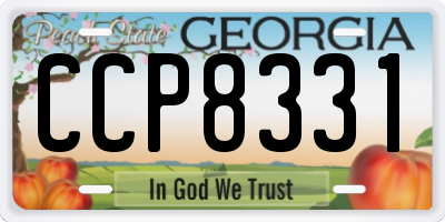 GA license plate CCP8331