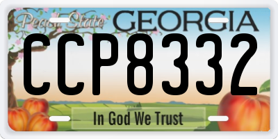 GA license plate CCP8332