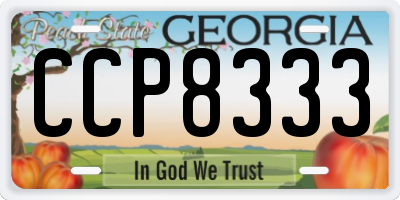 GA license plate CCP8333