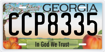 GA license plate CCP8335