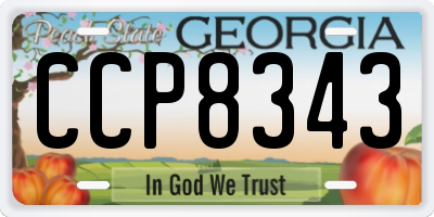 GA license plate CCP8343