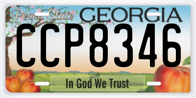 GA license plate CCP8346
