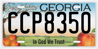 GA license plate CCP8350