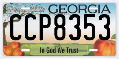 GA license plate CCP8353