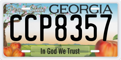 GA license plate CCP8357