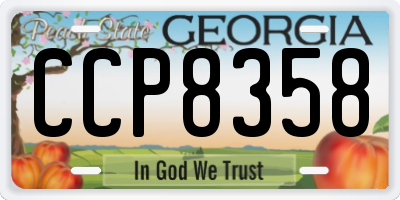 GA license plate CCP8358