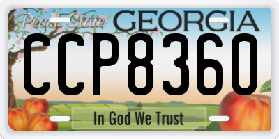 GA license plate CCP8360