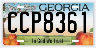 GA license plate CCP8361