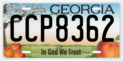 GA license plate CCP8362