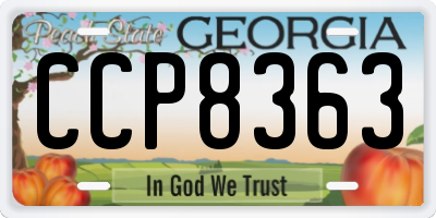 GA license plate CCP8363