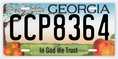 GA license plate CCP8364
