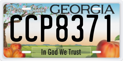 GA license plate CCP8371