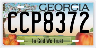 GA license plate CCP8372