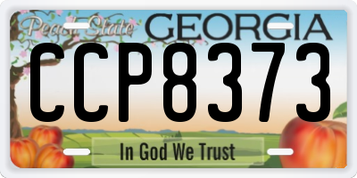 GA license plate CCP8373