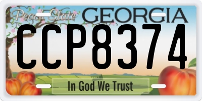 GA license plate CCP8374