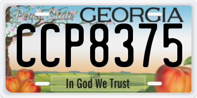 GA license plate CCP8375