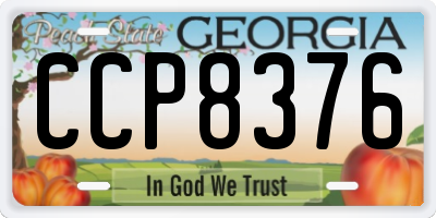 GA license plate CCP8376