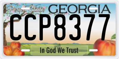 GA license plate CCP8377