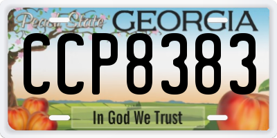 GA license plate CCP8383
