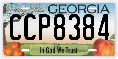 GA license plate CCP8384