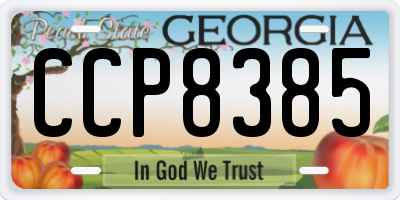 GA license plate CCP8385