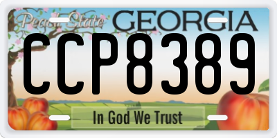 GA license plate CCP8389