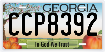 GA license plate CCP8392