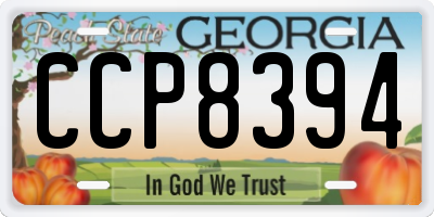 GA license plate CCP8394