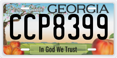 GA license plate CCP8399