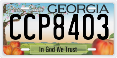 GA license plate CCP8403