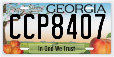 GA license plate CCP8407