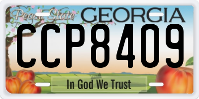 GA license plate CCP8409