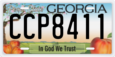 GA license plate CCP8411