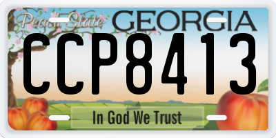 GA license plate CCP8413
