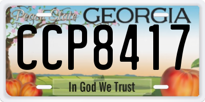 GA license plate CCP8417