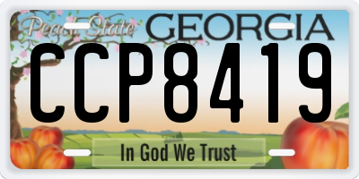 GA license plate CCP8419