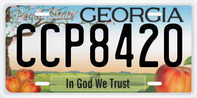 GA license plate CCP8420