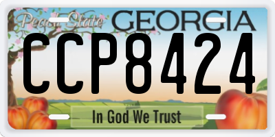 GA license plate CCP8424