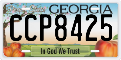 GA license plate CCP8425