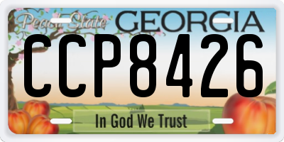 GA license plate CCP8426