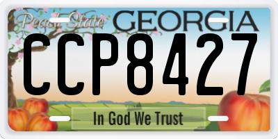 GA license plate CCP8427