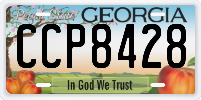 GA license plate CCP8428