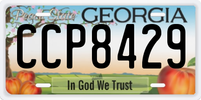 GA license plate CCP8429