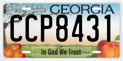 GA license plate CCP8431