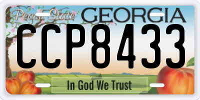 GA license plate CCP8433
