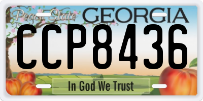 GA license plate CCP8436